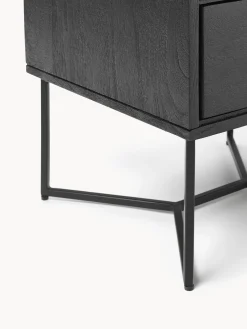 Mesilla De Noche De Madera De Mango Maciza Luca, Con Cajon