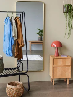 Mesilla De Noche De Madera De Roble Diseno Espiga Herringbone