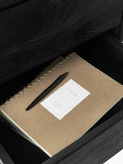 Mesilla De Noche De Madera De Mango Maciza Luca, Con Cajones