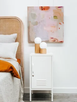 Mesilla De Noche Taquilla De Metal The Shorty, Con Abertura A La Izquierda O Derecha