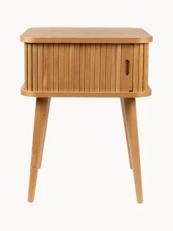 Mesita De Noche De Madera Barbier, Puerta Corredera