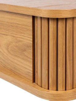 Mesita De Noche De Madera Barbier, Puerta Corredera