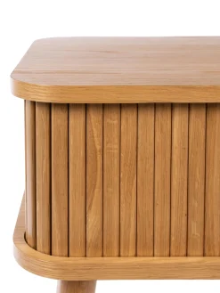 Mesita De Noche De Madera Barbier, Puerta Corredera