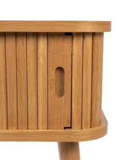 Mesita De Noche De Madera Barbier, Puerta Corredera