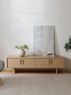 Mueble Tv Con Puertas De Roble Diana