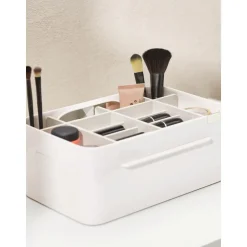 Organizador De Cosmeticos Con Cierre Magnetico Y Espejo Viva