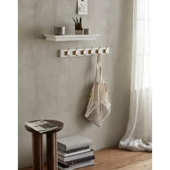 Perchero De Pared De Madera Edgy, 8 Ganchos