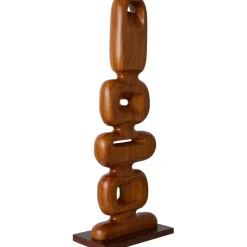 Pieza Decorativa Grande Artesanal De Madera De Teca Ornament