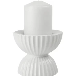 Portavelas De Porcelana Con Relieves Tura