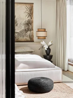 Puff Artesanal De Yute Bono, Estilo Boho