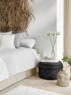 Puff Artesanal De Yute Bono, Estilo Boho