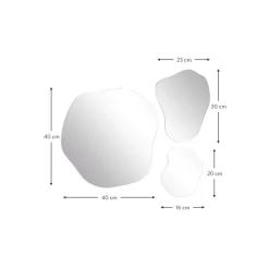 Set De Espejos De Pared Sin Marco Lia, 3 Uds.