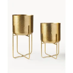 Set De Macetero De Metal Martillado Nives, 2 Uds.