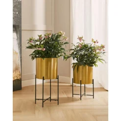 Set De Maceteros De Metal Mina, 2 Uds.