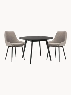 Set De Mesa De Comedor Con Sillas Tapizadadas Yumi, 3 Pzas.