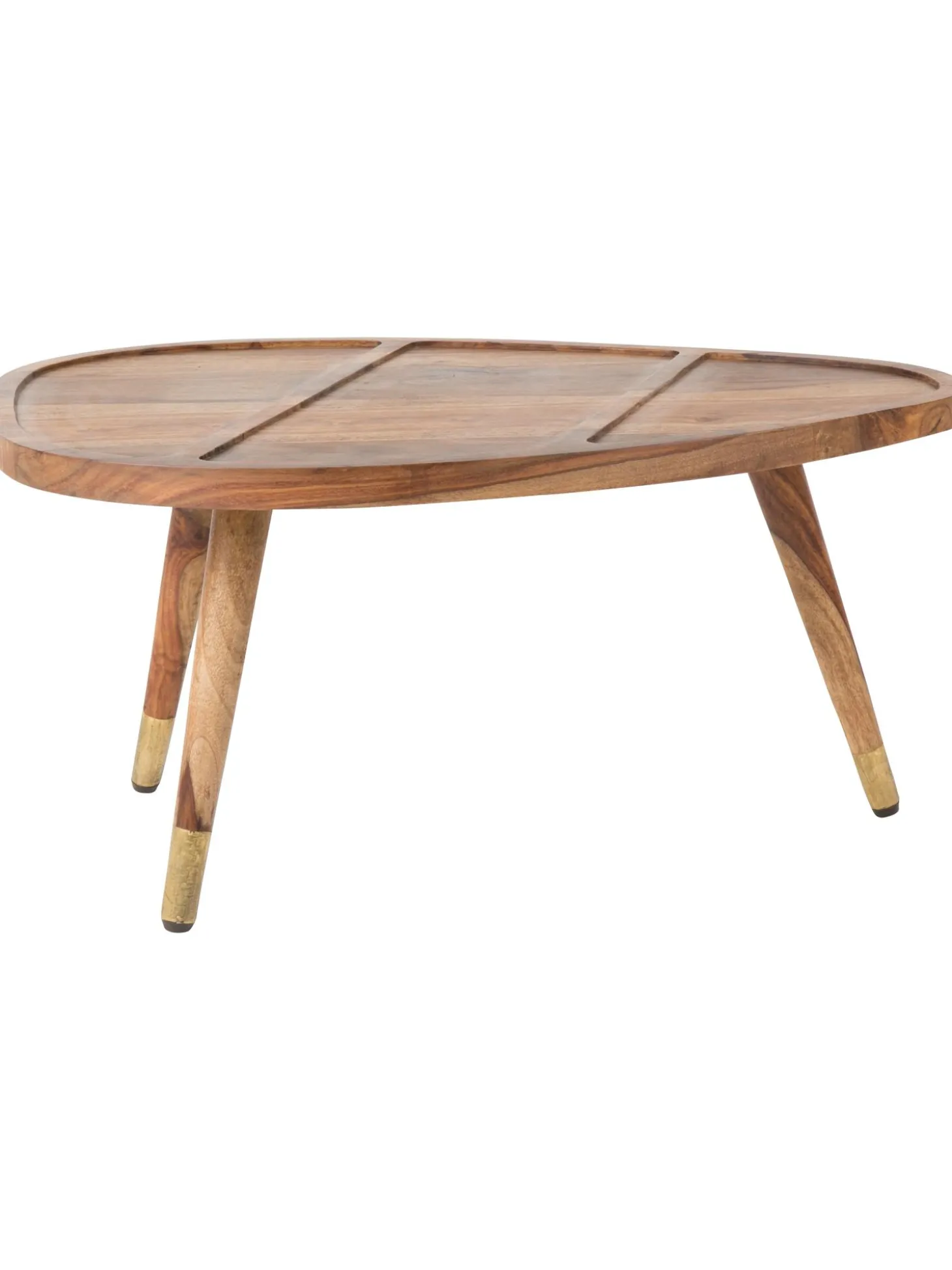 Set De Mesas De Centro Ovaladas De Madera Maciza Sham, 2 Uds.