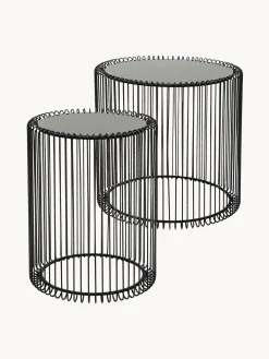 Set De Mesas De Centro Wire, 2 Pzas., Tablero De Cristal