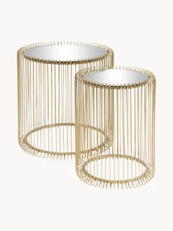 Set De Mesas De Centro Wire, 2 Pzas., Tablero De Cristal