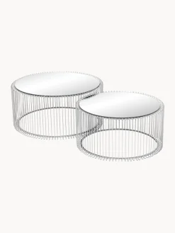 Set De Mesas De Centro Wire, 2 Uds., Tablero De Vidrio