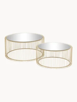 Set De Mesas De Centro Wire, 2 Uds., Tablero De Vidrio