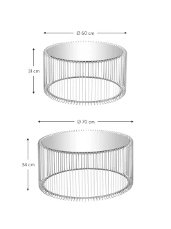 Set De Mesas De Centro Wire, 2 Uds., Tablero De Vidrio