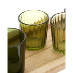 Set De Portavelas De Vidrio Wibke, 9 Pzas.