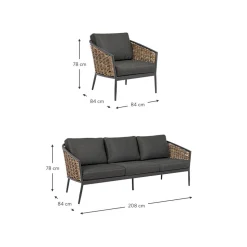 Set Lounge Para Exterior Maribela, 3 Pzas.