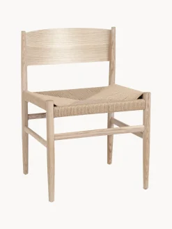 Silla Artesnal De Madera Con Asiento De Mimbre Nestor