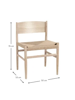 Silla Artesnal De Madera Con Asiento De Mimbre Nestor