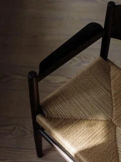 Silla Con Reposabrazos Artesnal Con Asiento De Mimbre Nestor