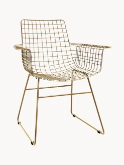 Silla Con Reposabrazos De Metal Wire