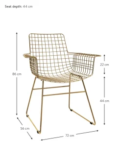 Silla Con Reposabrazos De Metal Wire