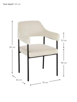 Silla Con Reposabrazos De Terciopelo Zoe