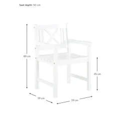 Silla Con Reposabrazos Para Exterior De Madera Rosenborg