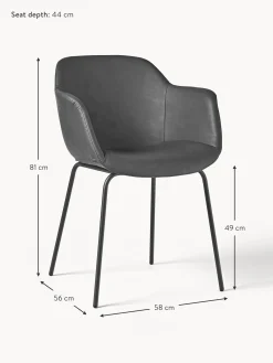 Silla Con Reposabrazos Pequena De Cuero Sintetico Fiji