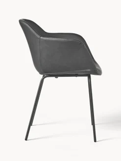 Silla Con Reposabrazos Pequena De Cuero Sintetico Fiji