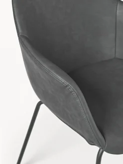 Silla Con Reposabrazos Pequena De Cuero Sintetico Fiji