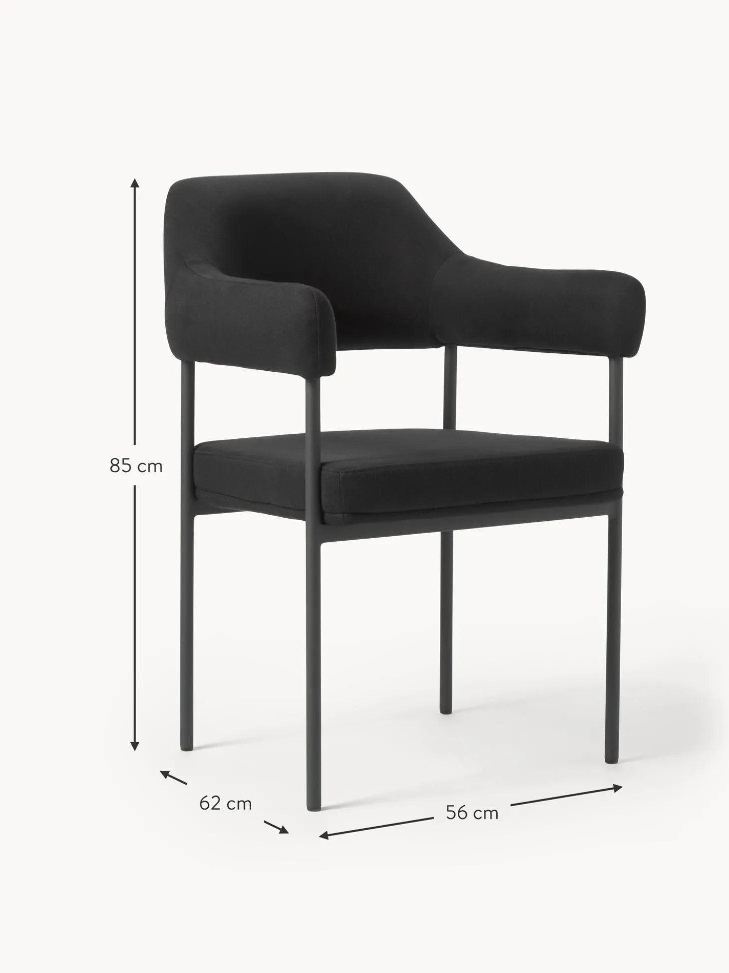 Silla Con Reposabrazos Tapizada Zoe