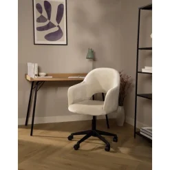 Silla De Oficina Con Reposabrazos De Terciopelo Rachel, Altura Regulable