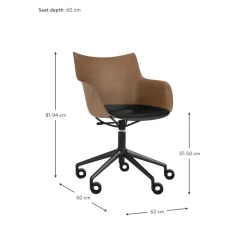 Silla De Oficina Con Reposabrazos Q/Wood, Altura Regulable