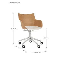 Silla De Oficina Con Reposabrazos Q/Wood, Altura Regulable