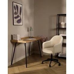 Silla De Oficina Con Reposabrazos De Terciopelo Rachel, Altura Regulable