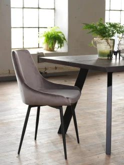 Sillas Tapizadas En Terciopelo Sierra, 2 Uds.