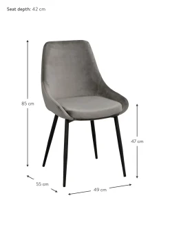 Sillas Tapizadas En Terciopelo Sierra, 2 Uds.