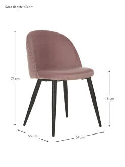 Sillas Tapizadas En Terciopelo Amy, 2 Uds.