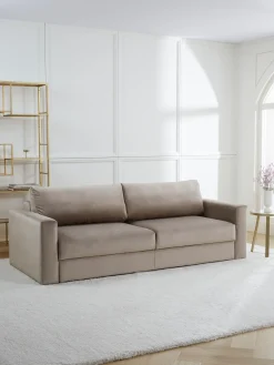 Sofa Cama De Terciopelo Tasha (3 Plazas), Con Espacio De Almacenamiento