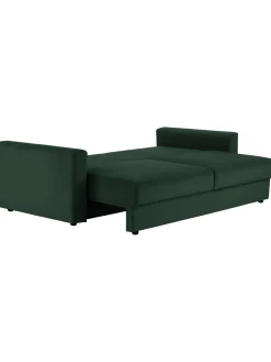 Sofa Cama De Terciopelo Tasha (3 Plazas), Con Espacio De Almacenamiento