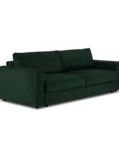 Sofa Cama De Terciopelo Tasha (3 Plazas), Con Espacio De Almacenamiento