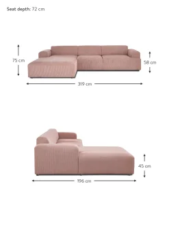 Sofa Rinconera De Pana Melva (4 Plazas)