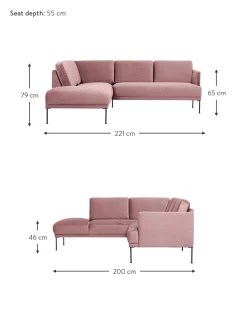 Sofa Rinconera De Terciopelo Fluente